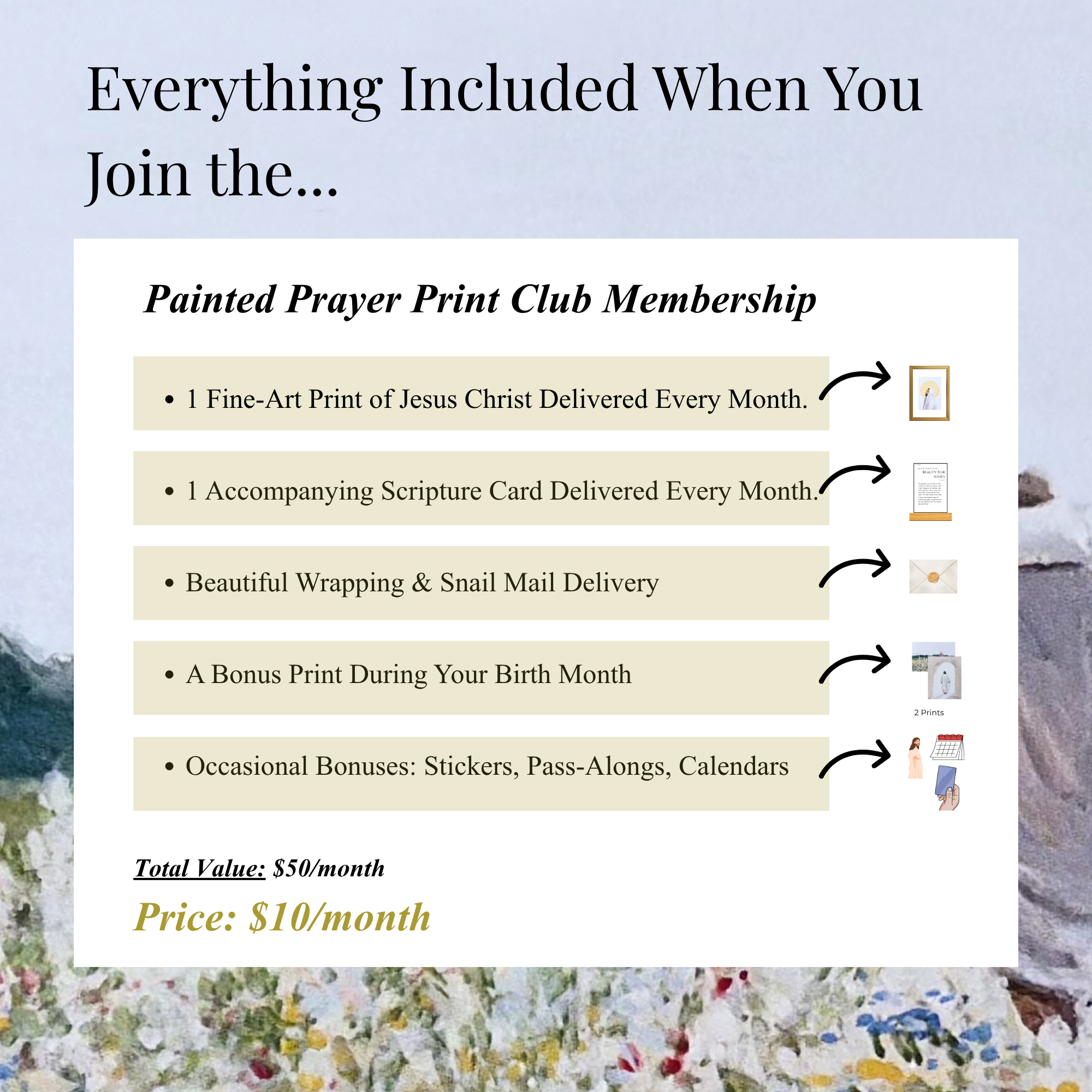 1 Year Painted Prayer Print Club Membership